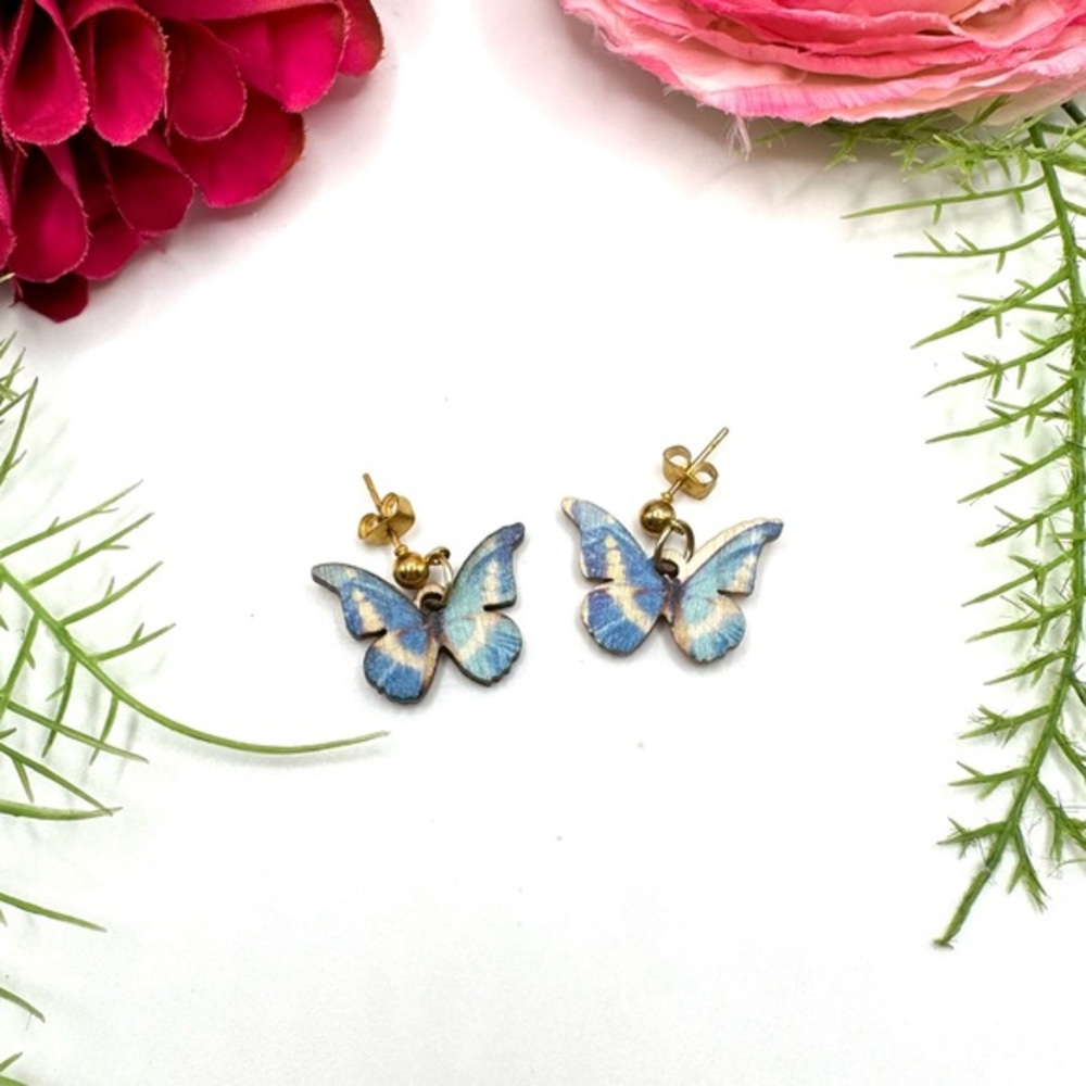 NEW⚜️Monarch Butterfly Wooden Dangly Earrings